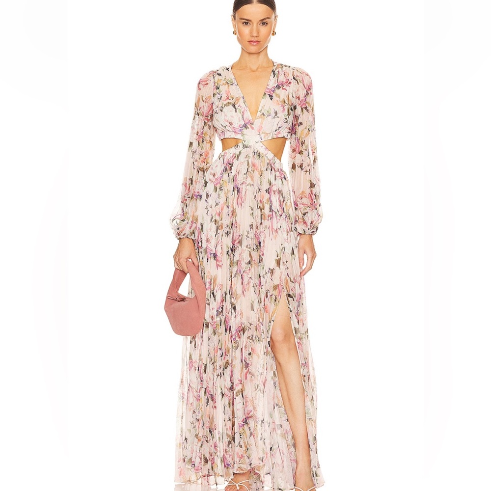 Astr Floral Maxi Dress - Pink and Cream